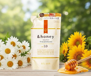 &amphoney Deep Moist Treatment 2.0 Refill 350ml Eco-Friendly Refill Pouch For All Hair Types Straight Curly Frizzy WavyDeep Hydration &amp Damage Repair