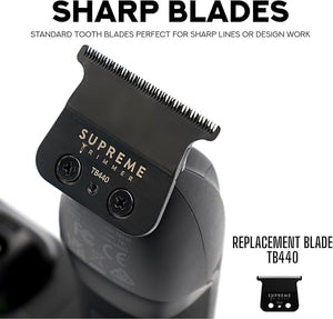 Supreme Trimmer Recharge ST777 ? Professional Barber Trimmer with 2 Removable Batteries | 8000 RPM Motor Zero Gap DLC Blades Smart Charging Dock USB-C Fast Charge