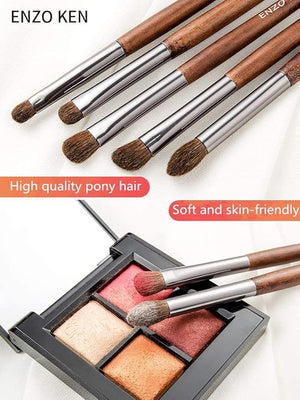 Natural Pony Hair Eye Shadow Brush Set Small Eyeshadow Brushes Set Eye Makeup Brushes Set Professional Small Nose Contour Brush Angled Eyeshadow Brush Eyeshadow Blending Brushes