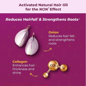 Onion Collagen Hair Oil for Dry Damaged Hair &amp Growth - Treatment With Almond Castor Olive Coconut &amp Jojoba Oil 200ml 6.76 Fl Oz (Pack of 1)