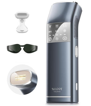 Dual Lights 100W, Quadruple-Pulse IPL Laser Hair Removal, Comfort 16.6 cm©÷ Sapphire Ice-Cooling 35¡ÆF, PHR Mode for Stubborn Hair, Effective, Hair Removal Device for Women and Men (Blue Grey)