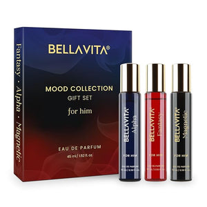 BELLA-VITA Mood Collection Gift Set 3x15ML | Long Lasting EDP Perfume for Man | Alpha, Fantasy &amp; Magnetic | Vanilla and Cedarwood | Fruity, Woody Premium Fragrance for Men