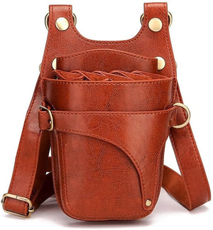 Scissors Pouch, Barber Case for Stylist, PU Leather Salon Barber Hairdressing Scissors Holster Hair Stylist Tools Bag Comb Shear Holster with Waist Shoulder Belt