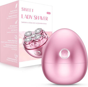 Electric Shaver for Women, 5D Floating Rotary Razor Hair Remover, Wet/Dry Face &amp; Body Shaver for Arms, Legs and Underarms, Portable Travel Shaving Gift for Her Pink