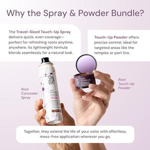 Style Edit Travel Essentials Hair Duo Root Touch Up Powder and Spray | Instant Gray Root Concealer for Grays and Roots Coverage | Light Brown