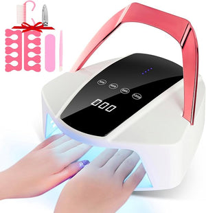 UV LED Nail Lamp Cordless Rechargeable UV Light for Gel Nails Polish96W Portable Nail Dryer LightFast Curing Gel x Polish Lamp with 48 BeadsAuto Sensor4 TimersTouch ScreenNail Art Drying Tools