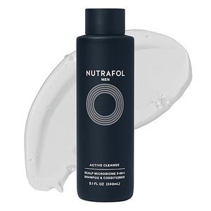 Nutrafol Men¡¯s Shampoo and Conditioner 2-in-1, Cleanses, Hydrates, Unclogs Pores, Improves Hair Volume &amp; Strength, Physician-formulated for Thinning Hair, Color Safe, Sulfate Free - 8.1 Fl Oz Bott