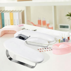 Nail Arm Rest Hand Pillow Hand Rest Stand for Salon Technician Home Soft Stylish U Shaped Tools Comfortable Nail Cushion Silver Foot