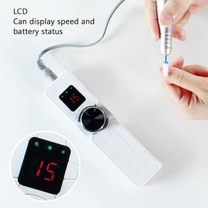 Luqeeg Professional Manicure Pedicure Kit USB Rechargeable 30000Rpm Electric Nail File Set LCD Display Cordless Electric Nail Drill Machine Portable Hand Foot Care Tool for Nail Grind Trim Polish