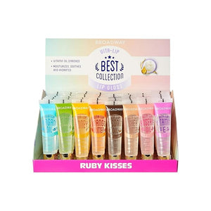 Ruby Kisses Broadway Vita-Lip Clear Lip Gloss (48 Pack), Ultra-Hydrating &amp; Soothing Formula with Vitamins, High-Shine Non-Sticky Finish Lip Balm with Mint, Rosehip, Coconut, Mango, Argan, Honey, S