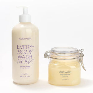 Josie Maran Sugar Suds &amp Everything Nice Body Care Set - Includes EveryBODY Wash Now! and Argan Sugar Balm Body Scrub to Nourish &amp Exfoliate Skin - Berry Bliss (2 Count)