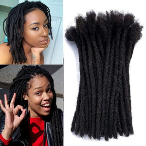 0.8cm Diameter Loc Extension 100% Human Hair Dreadlock Extensions for Man/Women Full Head Handmade loc Extensions Bundles Can Be Dyed Bleached Curled and Twisted 0.8cm 10 Inch 60 Strands