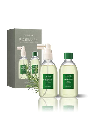 AROMATICA Rosemary Scalp Strengthening Enhancer Duo Set - Scalp Serum for Hair Growth &amp; Itchy Scalp Treatment with Rosemary Oil | Dandruff Treatment and Oily Scalp Moisturizer, Scalp Treatment Set