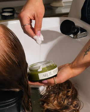 ARET? Botanical Bond Hair Repair Masque Plant?Derived PROPLEX Repair Treatment Hair Mask with Quinoa Olive Buriti &amp Sweet Basil for Strength Shine &amp Frizz Control 5.8?oz