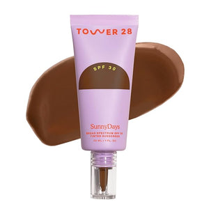 Tower 28 Beauty SunnyDays SPF 30 Tinted Mineral Sunscreen For Sensitive Skin - 2-in-1 Facial Broad Spectrum UVA/UVB Protection + Foundation - Shade 60 THIRD ST - Deep with Neutral Undertones 1 Fl Oz