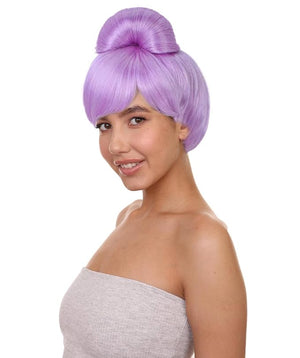 Women's Premium Bun Wig - Adjustable Capless Hair extensions with Realistic Synthetic Fibers - Multi-Color Elegant Bun Hairpiece for Halloween Cosplay and Everyday Wear Light Purple