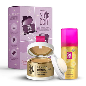 Style Edit Travel Essentials Hair Duo Root Touch Up Powder and Spray | Instant Gray Root Concealer for Grays and Roots Coverage | Dark Blonde