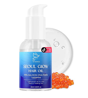 Salmon DNA PDRN Hair Oil, Deep Repair for Dry, Damaged Hair, Instant Smoothness &amp; Shine, Heat Protectant for Frizz Control, Lightweight with Argan, Jojoba &amp; Squalane Oil, 2.03 fl.oz