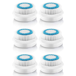 Replacement Facial Cleansing Brush Heads Facial Cleansing Brush Head Exfoliator Facial Brush Heads for Acne Prone Clogged and Enlarged Pores Sensitive Skins (Blue/6 Pack)