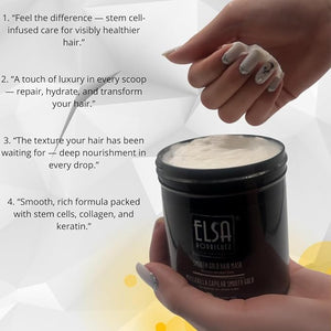 Smooth Gold deep conditioning treatment damaged &amp growth hair mask treatment seals the cuticle &amp repairing hair enriched with stem cells restorative hair mask 16 Oz.