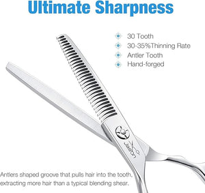 JASON 6 Inch Left Handed Barber Hair Cutting Scissors Professional Salon Shears Razor Edge Hairdressing Scissor Japanese Stainless Steel Thinning Haircut Shear for Men Women Christmas Gift