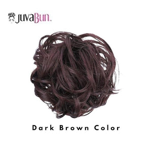 Juvabun Hair Extensions Dark Brown ? Soft Curly Hair Extensions Clip-In for Natural Volume &amp; Quick Updo Styling Hair Bun Maker