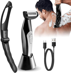 Multi Fuctional Chest Back Shavers for Men Wet Dry Use Back Extreme Reach Removable Handle Shavers