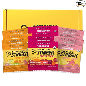 Honey Stinger Organic Energy Chew Variety Pack 4 Pack Each of Fruit Smoothie Citrus Splash and Pink Lemonade Gluten Free &amp Caffeine Free Energy Chews for Exercise Endurance and Performance