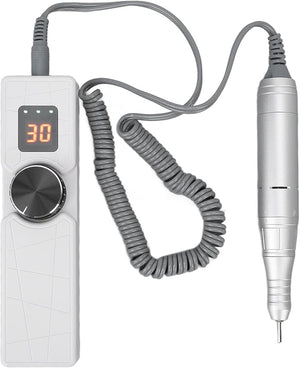 Luqeeg Professional Manicure Pedicure Kit USB Rechargeable 30000Rpm Electric Nail File Set LCD Display Cordless Electric Nail Drill Machine Portable Hand Foot Care Tool for Nail Grind Trim Polish