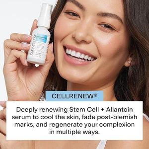 CLEARSTEM - CELLRENEW - Collagen Stem Cell Serum - Acne + Youthful Skin Face Serum - Hyaluronic Acid Reishi Aloe Vera - Facial Skin Care Products - Gluten Free Cruelty Free - 1 fl oz / 29ml
