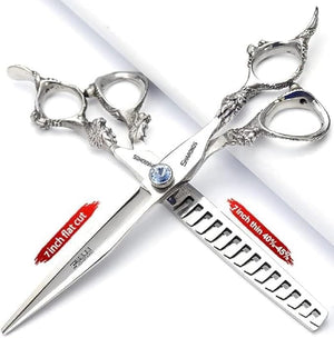 6/7/8/9-inch professional hair clipper set, stainless steel sharp hair clippers, hairdresser specific scissor(7 inches, 2 pieces)