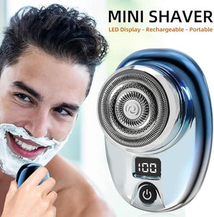 Head Shavers for Bald Men Mini Electric Razor Wet and Dry Washable Razor USB Charging Digital Display Portable Electric Shaver (Color : Gradient Blue)