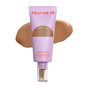 Tower 28 Beauty SunnyDays SPF 30 Tinted Mineral Sunscreen - For Sensitive Skin - 2-in-1 Facial Broad Spectrum UVA/UVB Protection + Foundation ? Shade 40 RUNYON 1 Fl Oz