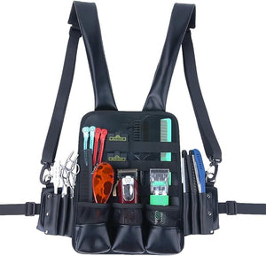 Hairdresser Scissor Holster Pouch Bag Leather Chest Rigs Bag Vest Barber Vest Haircut Tools&ampHairdresser scissor Shears Bag13 * 9.7 In