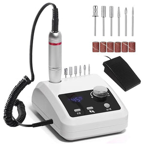 CozyZen Electric Nail Drill Professional: 45000 RPM Nail File Kit Machine with LCD Display Hand &amp Foot Control Low Noise for Acrylic Gel Nails Manicure &amp Pedicure - Salon &amp Home Use