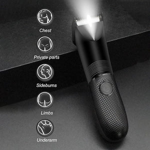 Jectse Men Body Hair Clipper Incisive Blade USB Rechargeable Electric Hair Shaver for Groin Armpit Chest