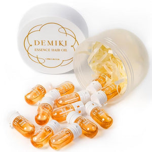 DEMIKI Hair Oil For Frizzy Hair With Coconut Oil - Hair Treatment For Dry Damaged Hair, Hair Perfume Oil For Curly Hair, Frizz Control Hair Care Products, Mini Bottles Hair Oil For Damaged Hair, 12pcs