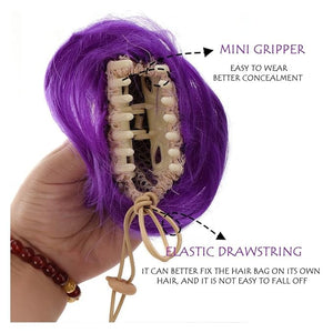 SONGCHAO Fake Hair Bun 2 Pack Cat Ears Hair Bun Synthetic Donut Bun Claw Clip Messy Bun Ponytail Hair Extension Wig Women Hair Accessories Hair Accessories (Color : F)