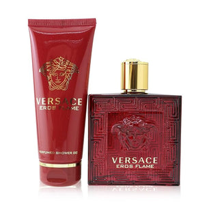 Versace Eros Flame for Men - 2 Pc Gift Set 3.4oz EDP Spray, 3.4oz Perfumed Shower Gel