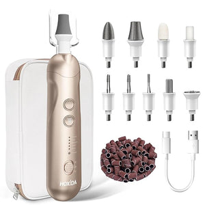 Manicure Pedicure Kit Professional Nail Grinder for Senior Thick Toenail Cordless Electric Nail File 5 Speeds Pedicure Tools for feet Callus Remover Nail Drill for Women Hand Feet Care