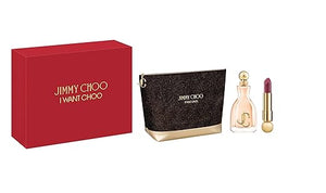 JIMMY CHOO I Want Choo 3 Piece Eau de Parfum Gift Set (Eau de Parfum Spray Jimmy Choo Seduction Lipstick Pouch)