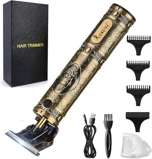 RESUXI Cordless Hair Trimmer for Men Professional Electric Hair Clippers Barber Trimmer Mens T-Blade Beard Trimmer Zero Gapped Edgers Gold Knight Close Cutting Haircut Kit