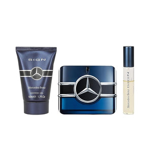 Mercedes Benz Sign Giftset - Mens Cologne Set - Shower Gel Body Wash and Perfume for Men - Cologne for Men - Violet Patchouli Fragrances - 3 Pc