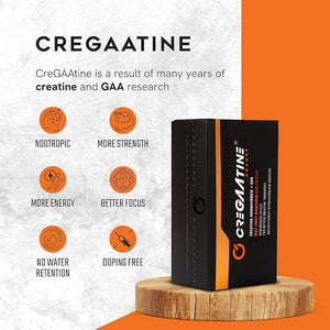 Micronized Creatine Monohydrate + GAA | Increase Strength, No Water Retention | Boosts Memory &amp; Focus | Single-Serve Packets | 60 Sachets, 30 Servings | (Sachets, Orange)