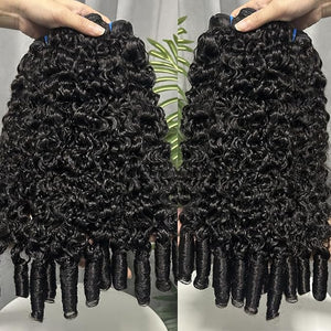 Burmese Curly Bundles Human Hair 16 18 20 Inches 100% Unprocessed Quick Weave 3C4A Water Wave with Spiral Curly End Real Human Hair Extensions 15A Raw Burmese Curly Weave 3 Bundles