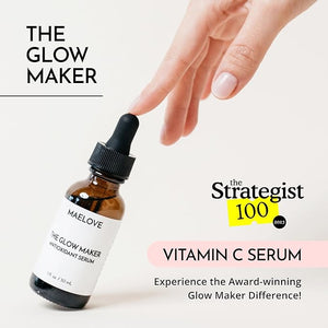 MAELOVE Glow Maker Vitamin C Serum with Vitamin E Ferulic Acid &amp Hyaluronic Acid Award-Winning Brightening and Hydrating Facial Serum Unscented 1.0 fl oz