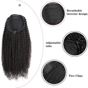 SONGCHAO Fake Hair Bun 1 Pack Curly Wavy Drawstring Ponytail Extension Brazilian Hairpin Ponytail Wig Natural Black Drawstring Ponytail Bun Hair Accessories (Color : 12inches)