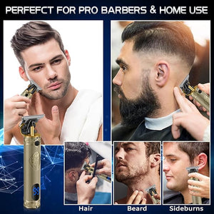 KEMEI Professional Hair Clippers for Men Pro Li Grooming Beard Trimmer Shavers Close Cutting Salon Cordless Rechargeable Quiet KM-700H Gold