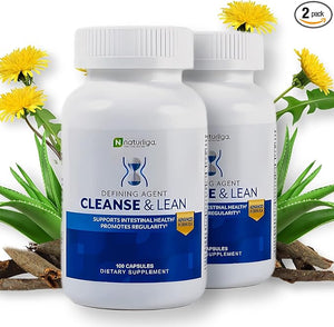 Max Muscle Naturaliga Cleanse and Lean Defining Agent Herbal Cleanse for Regularity w/Natural Detoxifying Ingredients for Gut Health Colon Detox Health and Bloating100 Ct (Pack of 2)