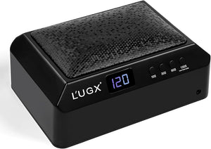 L'UGX Professional Nail Lamp for Gel Polish Dryer 72W LED UV Nail Lights with Arm Rest Pillow &amp Retractable TrayPerfect for Manicure &amp Pedicure at Salon &amp Home Black